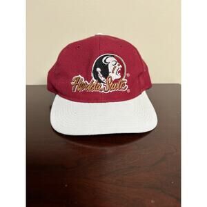 Vintage 90s FSU Florida State Seminoles Snapback Hat Cap Embroidered Spellout